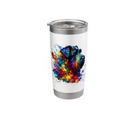 Splash Art Black Russian Terrier Chornyi Terrier Bicchiere termico in acciaio inox doppia parete