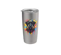 Splash Art Black Russian Terrier Chornyi Terrier Bicchiere termico in acciaio inox doppia parete
