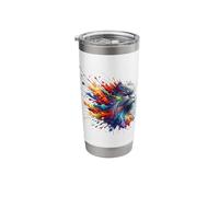 Splash Art British Longhair Cat Highland Straight Bicchiere termico in acciaio inox doppia parete