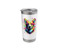 Splash Art Cardigan Welsh Corgi Corgis Bicchiere termico in acciaio inox doppia parete