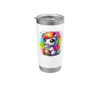 Splash Art Cavallo Tè al latte Perle di boba Tapioca Bicchiere termico in acciaio inox doppia parete