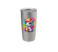 Splash Art Cavallo Tè al latte Perle di boba Tapioca Bicchiere termico in acciaio inox doppia parete