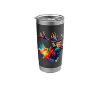 Splash Art Cervo Alce Renna Bicchiere termico in acciaio inox doppia parete