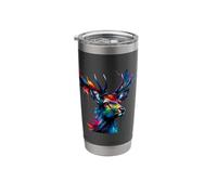 Splash Art Cervo Alce Renna Bicchiere termico in acciaio inox doppia parete