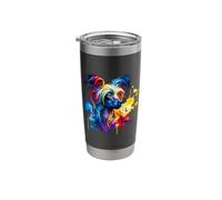 Splash Art Chinese Crested Dog Crestie Bicchiere termico in acciaio inox doppia parete
