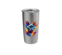 Splash Art Devon Rex Pixie Cats Bicchiere termico in acciaio inox doppia parete
