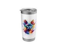 Splash Art Devon Rex Pixie Cats Bicchiere termico in acciaio inox doppia parete