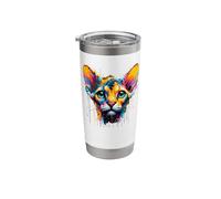 Splash Art Devon Rex Pixie Cats Bicchiere termico in acciaio inox doppia parete