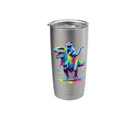 Splash Art Dinosaur T-Rex Chartreux Tirannosauro Rex Bicchiere termico in acciaio inox doppia parete