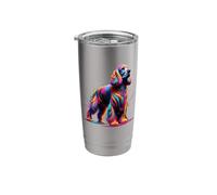 Splash Art English Cocker Spaniel Spaniels Bicchiere termico in acciaio inox doppia parete