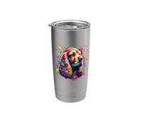 Splash Art English Cocker Spaniel Spaniels Bicchiere termico in acciaio inox doppia parete