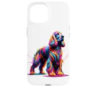 Splash Art English Cocker Spaniel Spaniels Custodia per iPhone 15