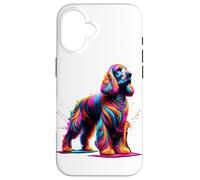 Splash Art English Cocker Spaniel Spaniels Custodia per iPhone 16