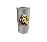 Splash Art English Springer Spaniel Sprocker Bicchiere termico in acciaio inox doppia parete