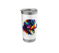 Splash Art Entlebucher Mountain Dog Bicchiere termico in acciaio inox doppia parete
