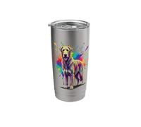 Splash Art Flat Coated Retriever Bicchiere termico in acciaio inox doppia parete