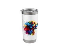 Splash Art Flat-Coated Retriever Bicchiere termico in acciaio inox doppia parete