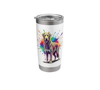 Splash Art Flat Coated Retriever Bicchiere termico in acciaio inox doppia parete