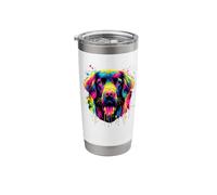 Splash Art Flat-Coated Retriever Bicchiere termico in acciaio inox doppia parete