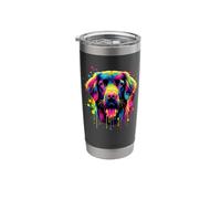 Splash Art Flat-Coated Retriever Bicchiere termico in acciaio inox doppia parete
