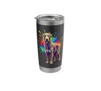 Splash Art Flat Coated Retriever Bicchiere termico in acciaio inox doppia parete