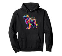 Splash Art Flat-Coated Retriever Felpa con Cappuccio