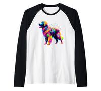 Splash Art Flat-Coated Retriever Maglia con Maniche Raglan