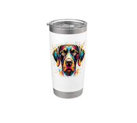 Splash Art German Shorthaired Pointer Dog GSP Bicchiere termico in acciaio inox doppia parete
