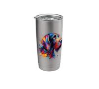 Splash Art German Wirehaired Pointer Bicchiere termico in acciaio inox doppia parete