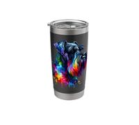 Splash Art Giant Schnauzer Bicchiere termico in acciaio inox doppia parete
