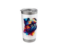 Splash Art Griffon Belge Brussels Griffon Bicchiere termico in acciaio inox doppia parete