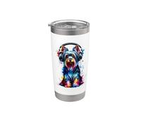 Splash Art Headphones Australian Silky Terrier Sydney Silky Bicchiere termico in acciaio inox doppia parete