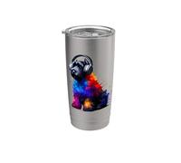 Splash Art Headphones Black Russian Terrier Chornyi Terrier Bicchiere termico in acciaio inox doppia parete