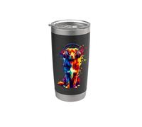Splash Art Headphones Nova Scotia Duck Tolling Retriever Bicchiere termico in acciaio inox doppia parete
