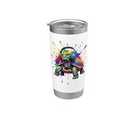 Splash Art Headphones Sea Turtle Turtles Bicchiere termico in acciaio inox doppia parete