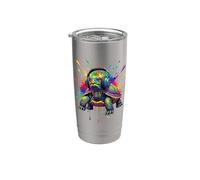Splash Art Headphones Sea Turtle Turtles Bicchiere termico in acciaio inox doppia parete