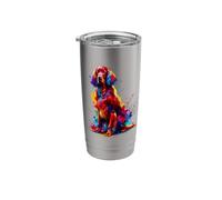 Splash Art Irish Setter Red Setter Bicchiere termico in acciaio inox doppia parete