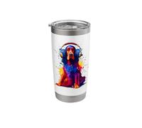 Splash Art Irish Setter Red Setter Bicchiere termico in acciaio inox doppia parete