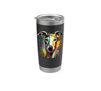 Splash Art Italian Greyhound Italian Sighthound Iggy Bicchiere termico in acciaio inox doppia parete