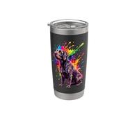 Splash Art Labrador Dog Bicchiere termico in acciaio inox doppia parete