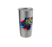 Splash Art Leopardo Leopardi Bicchiere termico in acciaio inox doppia parete
