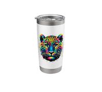Splash Art Leopardo Leopardi Bicchiere termico in acciaio inox doppia parete