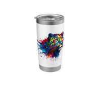 Splash Art Leopardo Leopardi Bicchiere termico in acciaio inox doppia parete