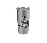 Splash Art Lince Linci Bicchiere termico in acciaio inox doppia parete