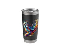 Splash Art Lince Linci Bicchiere termico in acciaio inox doppia parete