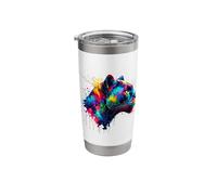 Splash Art Pantera Pantere Bicchiere termico in acciaio inox doppia parete