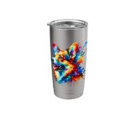Splash Art Pembroke Welsh Corgi Corgis Bicchiere termico in acciaio inox doppia parete