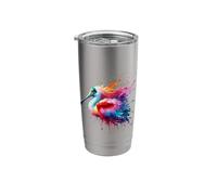 Splash Art Roseate Spoonbill Roseo Bicchiere termico in acciaio inox doppia parete