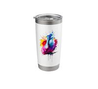 Splash Art Roseate Spoonbill Roseo Bicchiere termico in acciaio inox doppia parete
