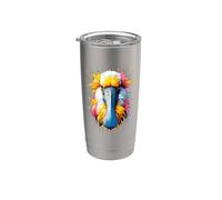 Splash Art Roseate Spoonbill Roseo Bicchiere termico in acciaio inox doppia parete